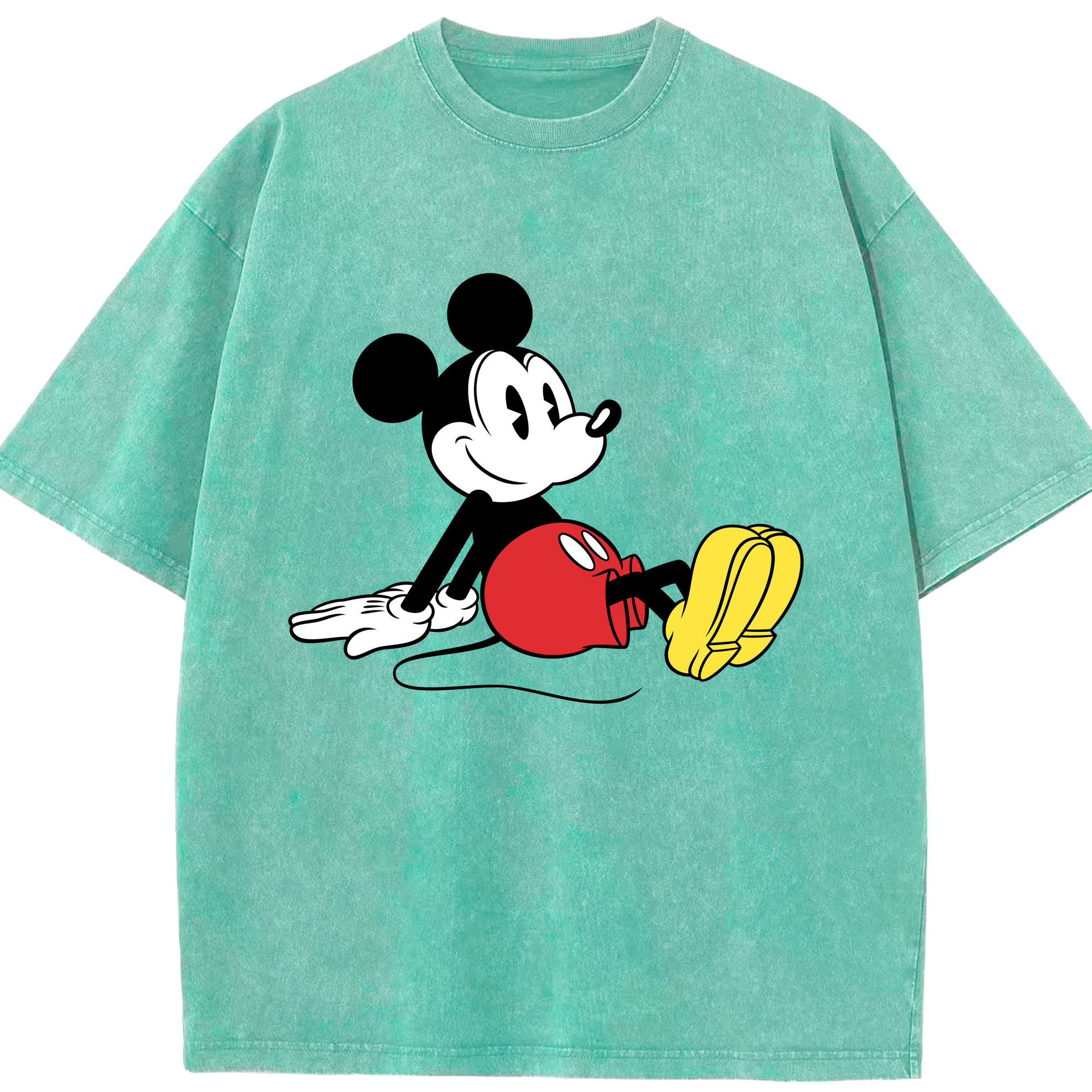 （画像用） ミッキーマウス Mickey Mouse 綿100% ヴィンテージ風 半袖Tシャツ（フロントプリント）